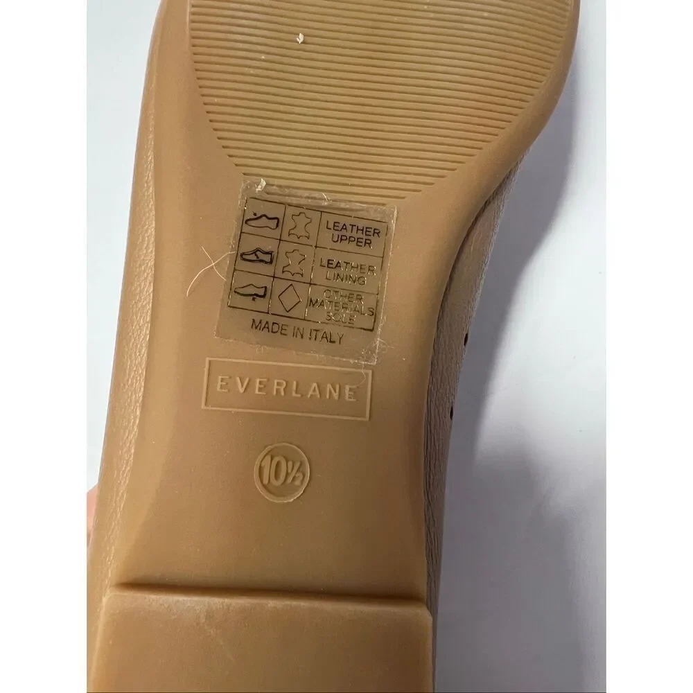 Everlane The Italian Leather Day Glove Caramel Ballets Flat Shoes Size 10.5 NWB